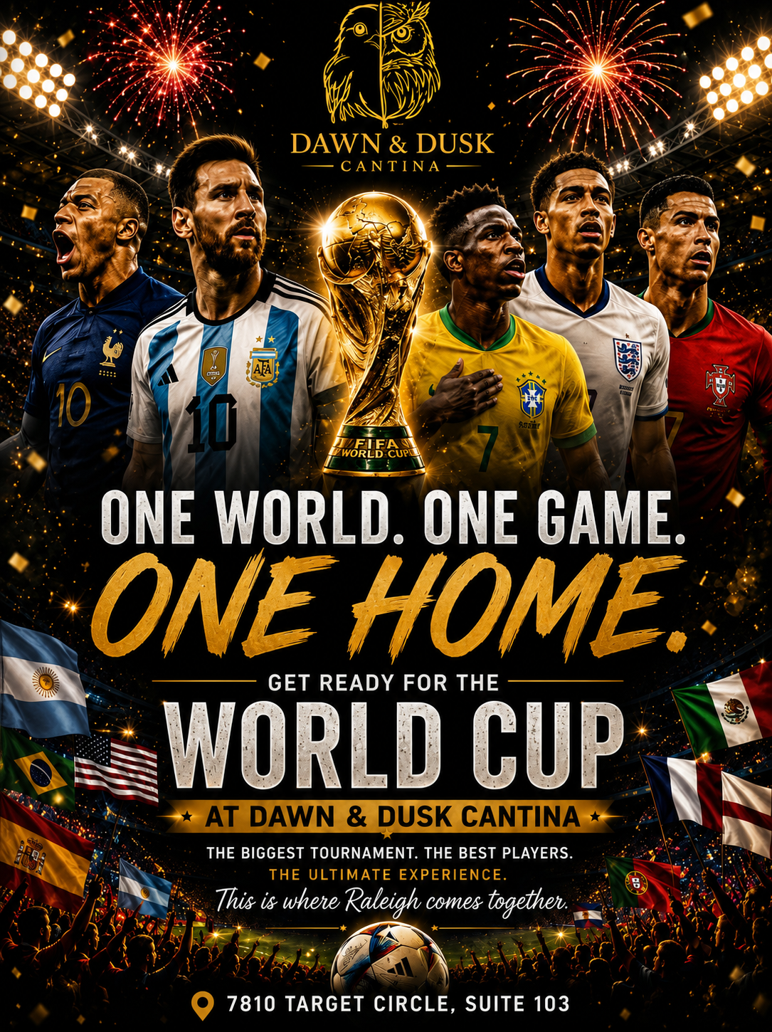 World Cup at Dawn & Dusk Cantina flyer